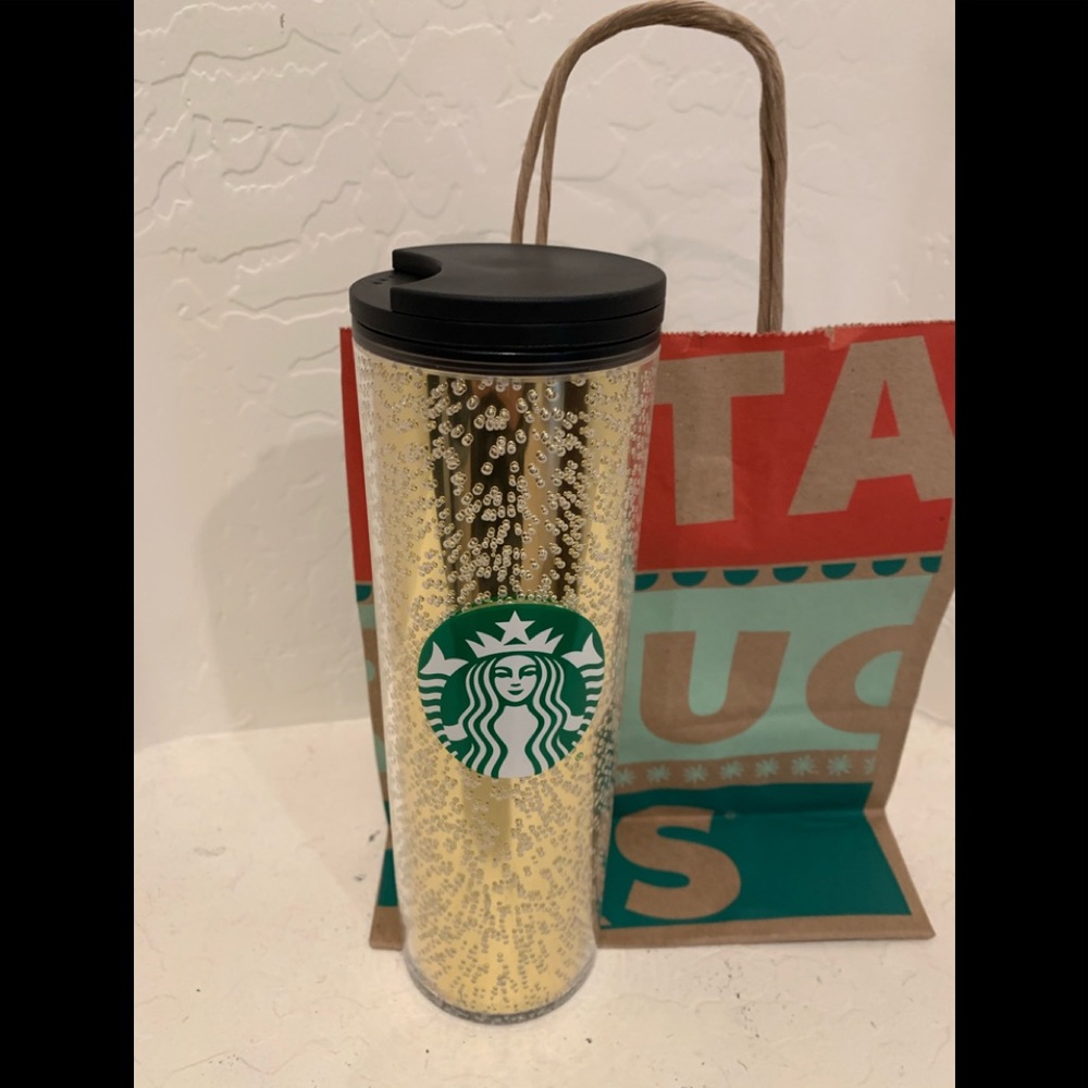 Starbucks 🎄Holiday 2020 Gold bubbly hot tumbler